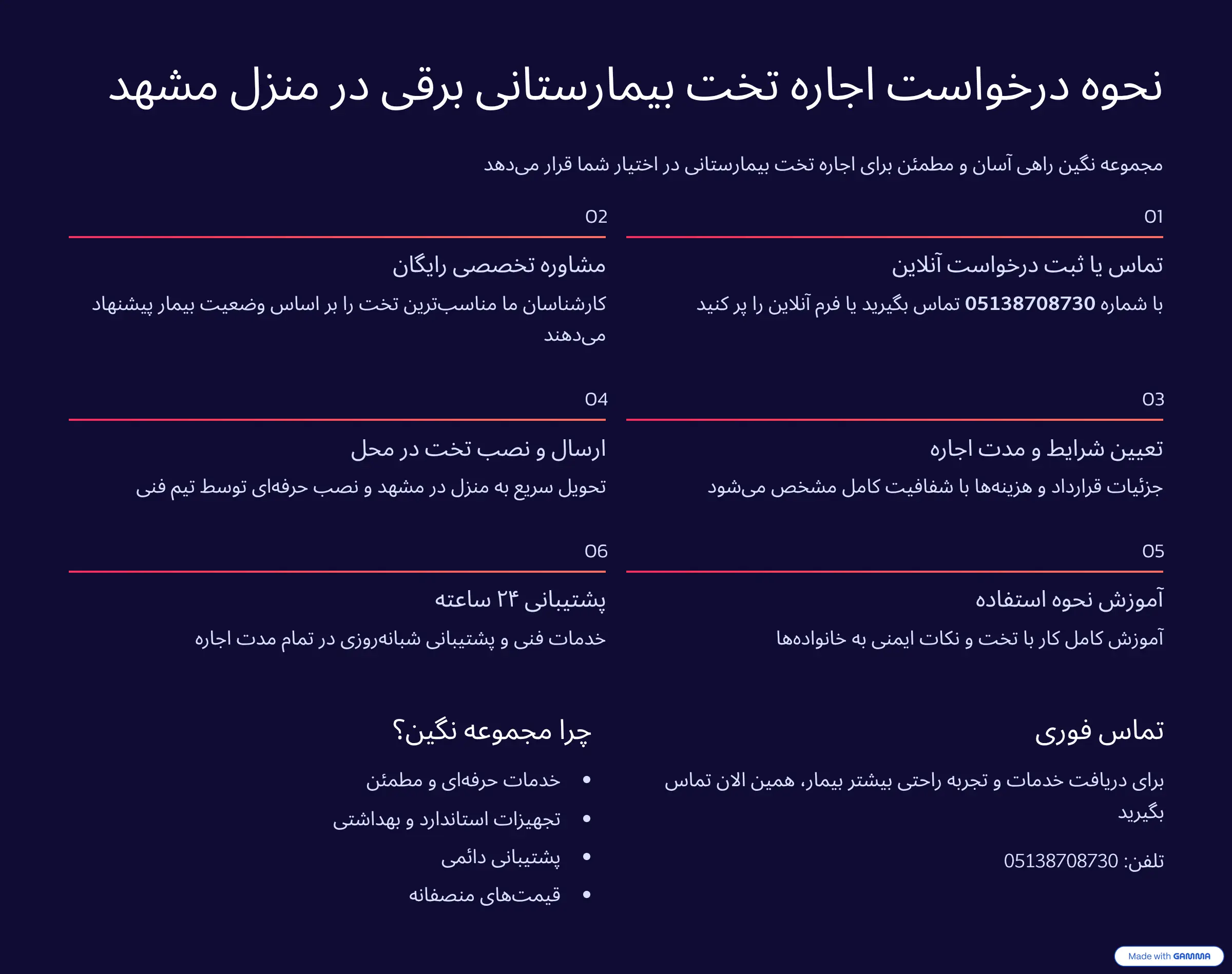 نحوه درخواست اجاره تخت بیمارستانی برقی در منزل مشهد